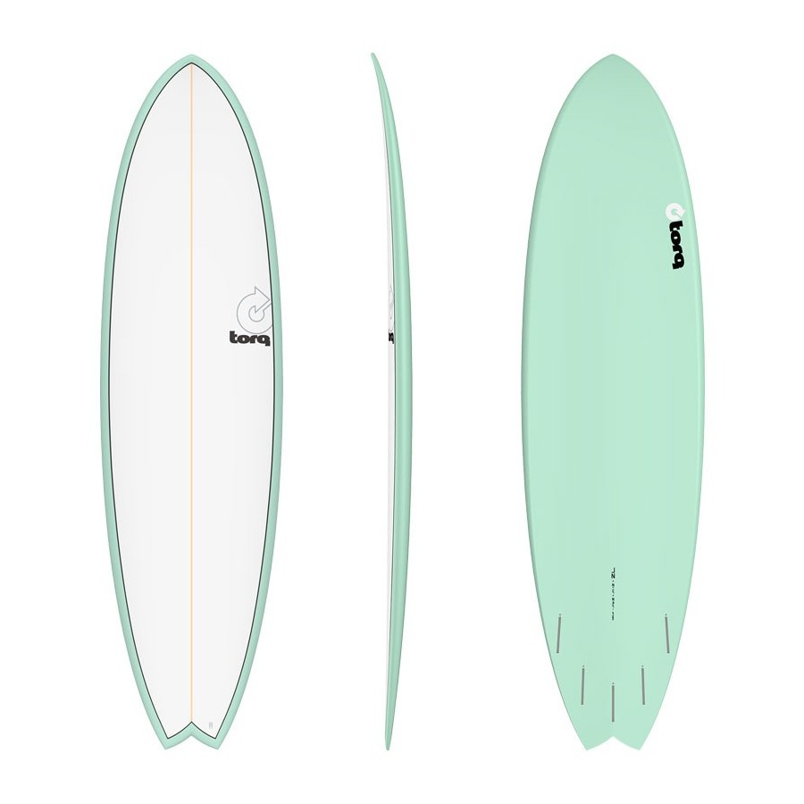 Planche de surf Torq Mod Fish 7'2 Pinline Colour White Sea Green