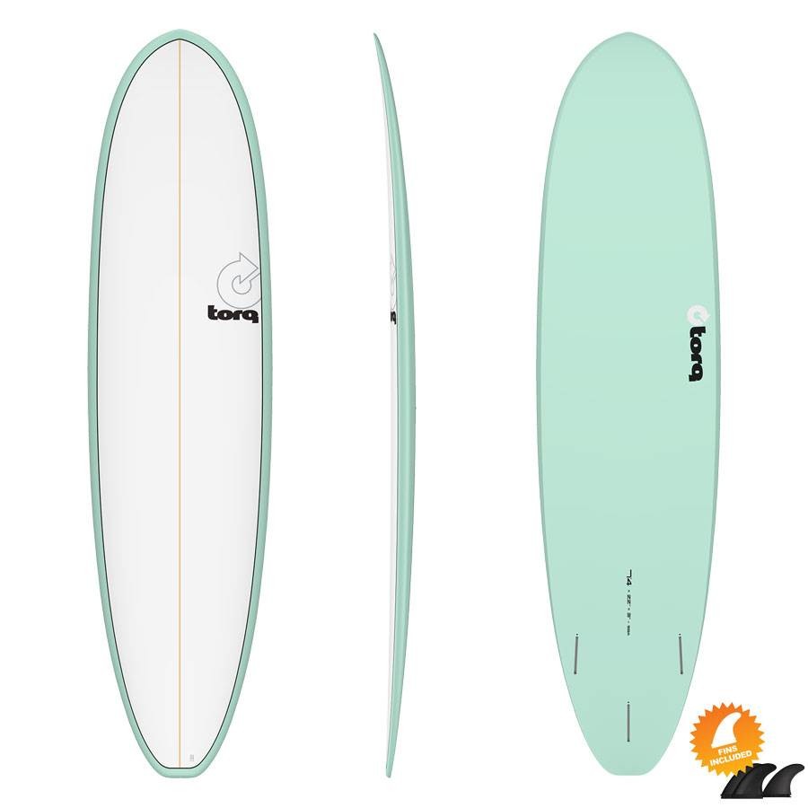 Planche de Surf Torq Mod Fun 7'4 V+ Pinline Colour White Sea Green