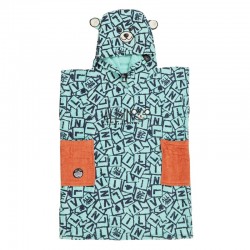 Poncho All In Baby 3 à 6 ans - Lettrage All-In / Grey Blue Waffle