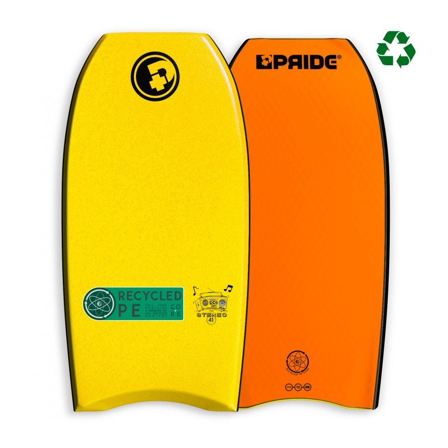 Bodyboard Pride Stéréo PE Recyclé - Yellow / Orange