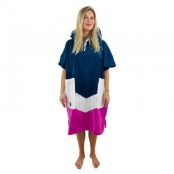 Poncho All In V Bumpy - Grey Blue / White / Pink