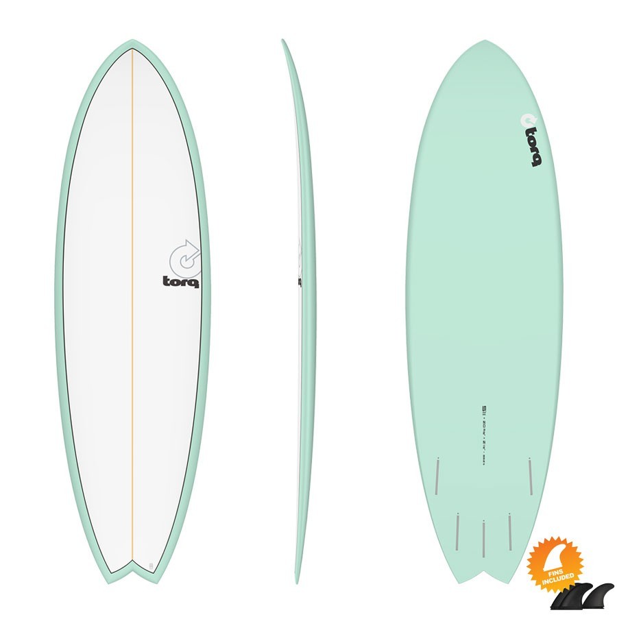 Planche de Surf Torq Mod Fish 5'11 Pinline White Sea Green